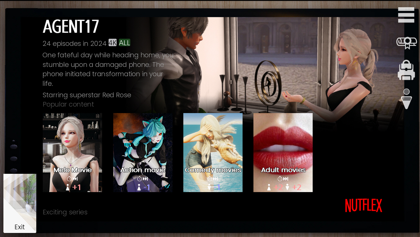 Screenshot of the porn game Agent 17