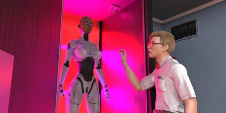 Screenshot from the porn game Sexbot.