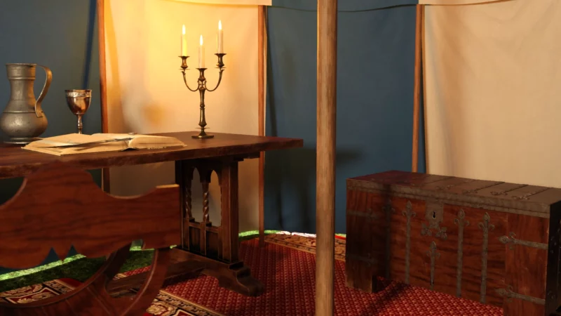 In the tea merchant's tent